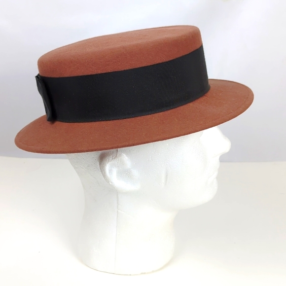 Vintage Accessories Vintage Bollman Felt Wool Flat Top Pork Pie